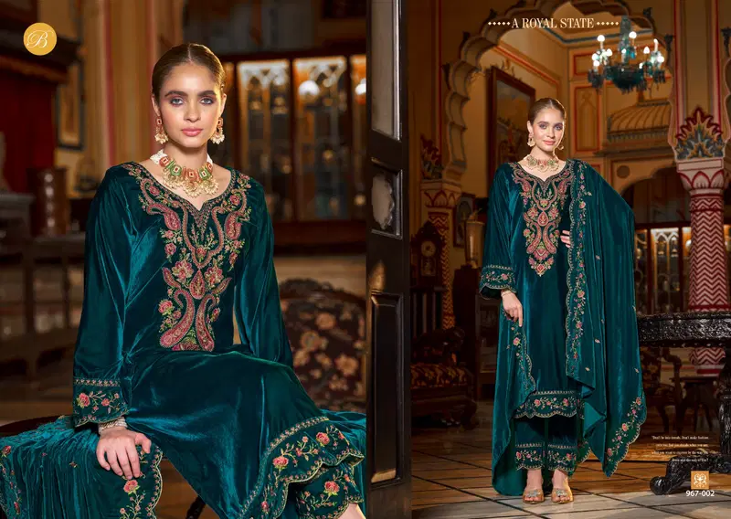 Gulzaar 967 Series By Belliza Winter Wear Velvet Dress Material Wholesale Shop In Surat
